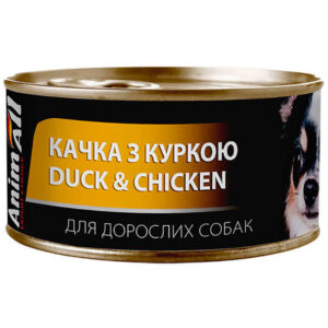 AnimAll Вологий корм для дорослих собак з качкою та куркою